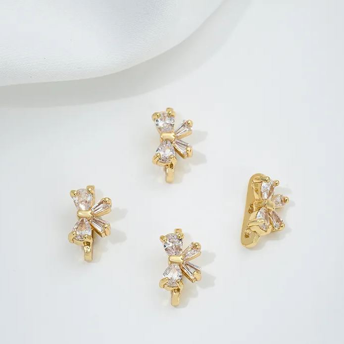 Zircon Inlaid Butterfly Bee Bowknot Spacer Bead Three Rows Two Rows