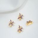 #5 Purple zircon-Butterfly-Two rows-8*10mm