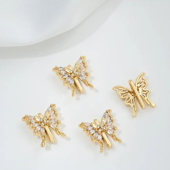 Zircon Inlaid Butterfly Bee Bowknot Spacer Bead Three Rows Two Rows