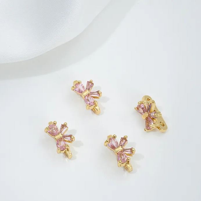 Zircon Inlaid Butterfly Bee Bowknot Spacer Bead Three Rows Two Rows