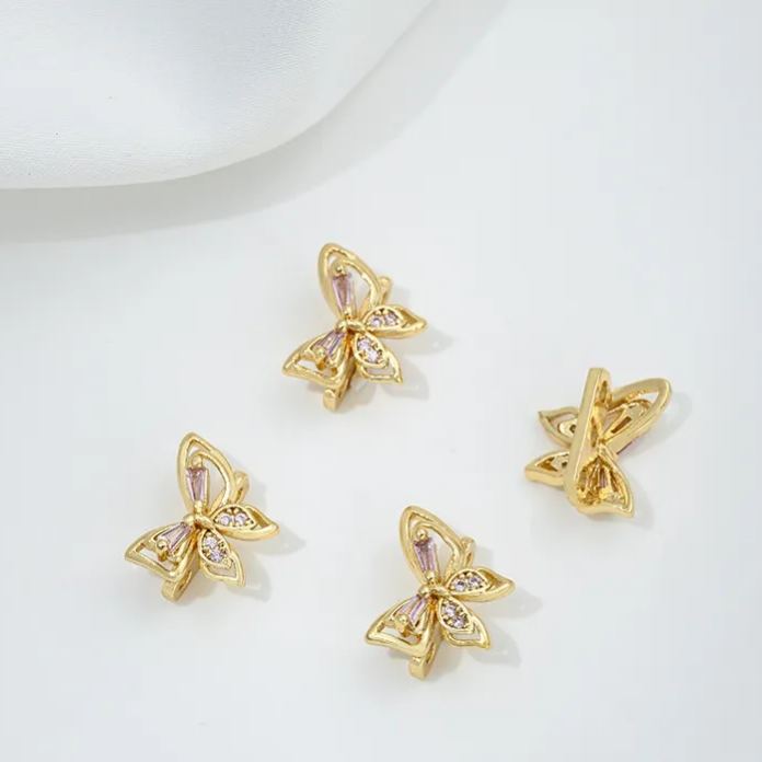 Zircon Inlaid Butterfly Bee Bowknot Spacer Bead Three Rows Two Rows