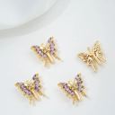 #15 Purple zircon-Butterfly-Three rows-14*14mm