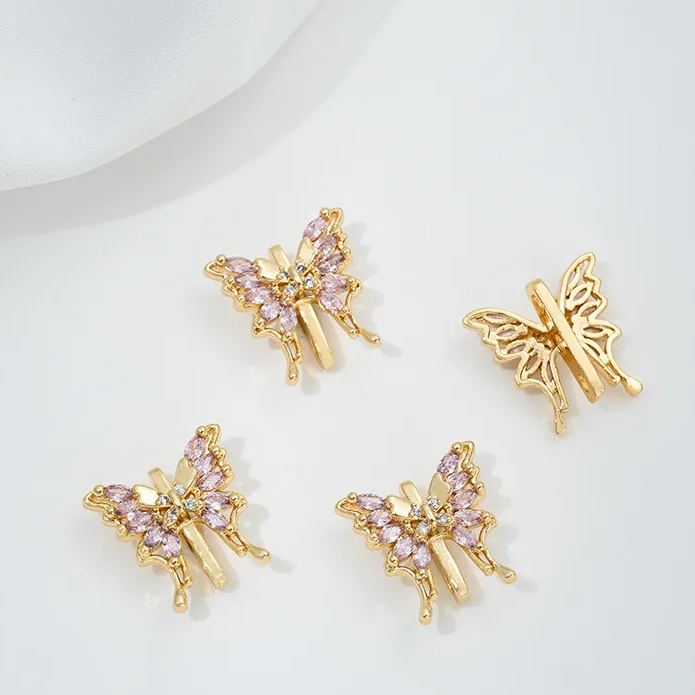 Zircon Inlaid Butterfly Bee Bowknot Spacer Bead Three Rows Two Rows