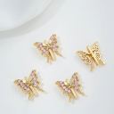 #15 Pink zircon-Butterfly-Three rows-14*14mm