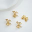 #4 Pink zircon-Bowknot-Three rows-10*12.5mm