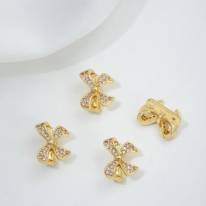Zircon Inlaid Butterfly Bee Bowknot Spacer Bead Three Rows Two Rows