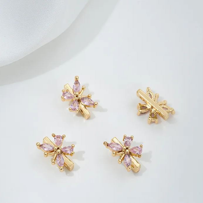 Zircon Inlaid Butterfly Bee Bowknot Spacer Bead Three Rows Two Rows