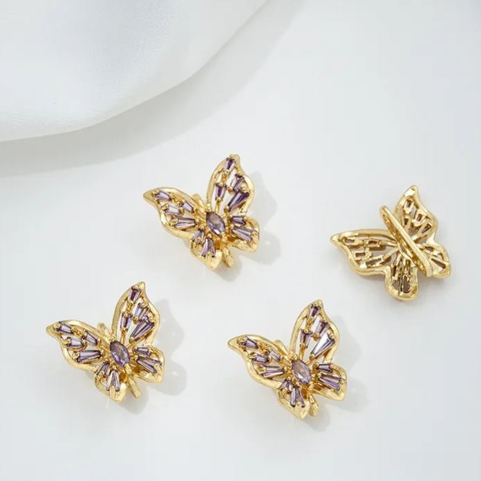 Zircon Inlaid Butterfly Bee Bowknot Spacer Bead Three Rows Two Rows