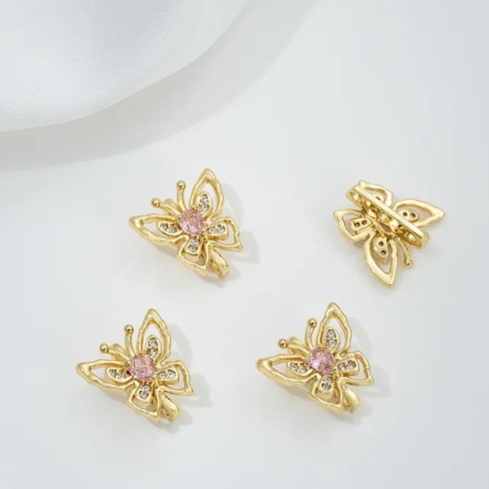 Zircon Inlaid Butterfly Bee Bowknot Spacer Bead Three Rows Two Rows