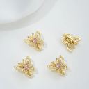 #14 Pink zircon-Butterfly-Three rows-13*12.5mm
