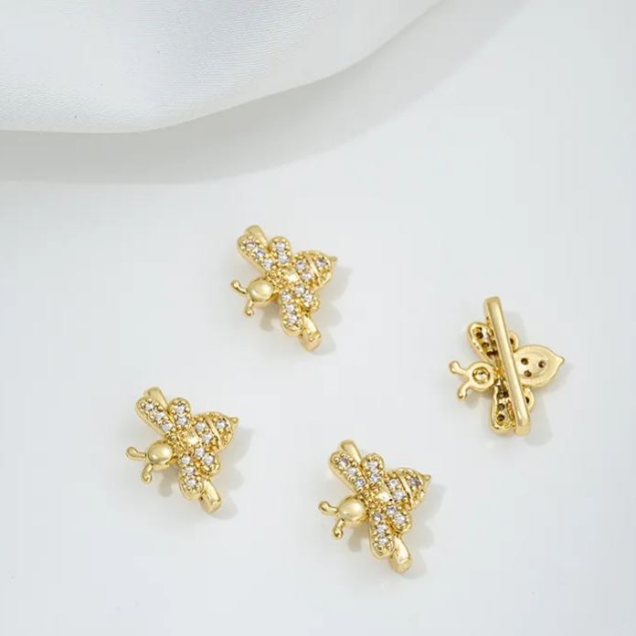 Zircon Inlaid Butterfly Bee Bowknot Spacer Bead Three Rows Two Rows