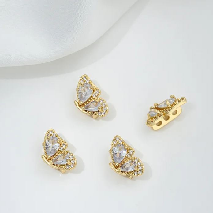 Zircon Inlaid Butterfly Bee Bowknot Spacer Bead Three Rows Two Rows