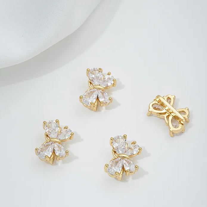 Zircon Inlaid Butterfly Bee Bowknot Spacer Bead Three Rows Two Rows