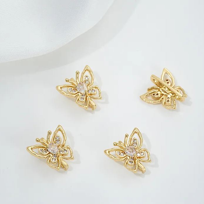 Zircon Inlaid Butterfly Bee Bowknot Spacer Bead Three Rows Two Rows