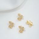 #3 White zircon-Butterfly-Two rows-7*10.5mm
