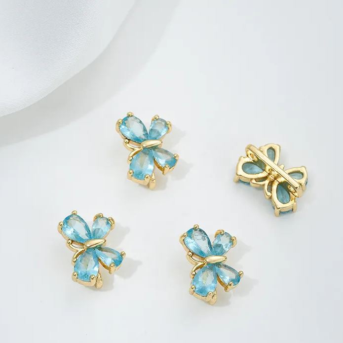 Zircon Inlaid Butterfly Bee Bowknot Spacer Bead Three Rows Two Rows