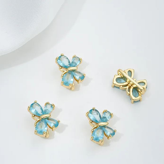 Zircon Inlaid Butterfly Bee Bowknot Spacer Bead Three Rows Two Rows