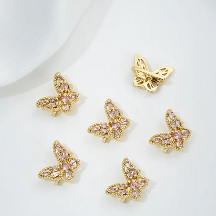 Zircon Inlaid Butterfly Bee Bowknot Spacer Bead Three Rows Two Rows