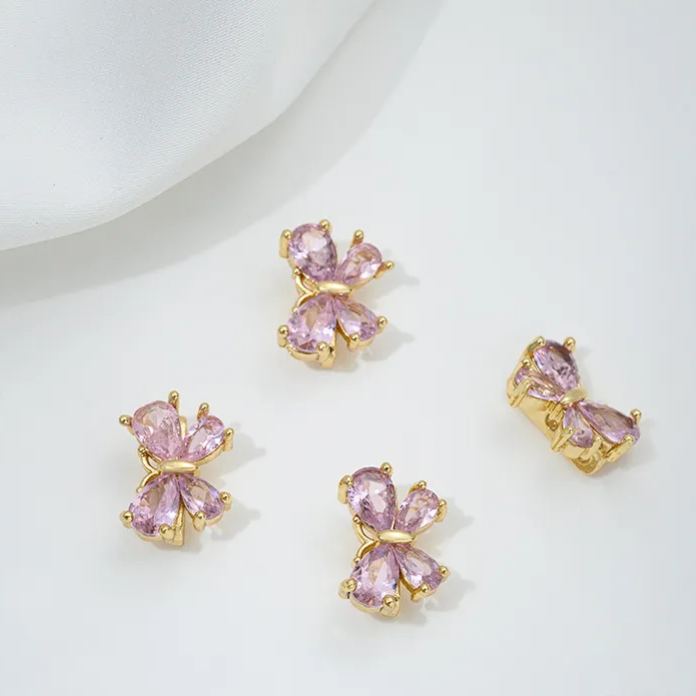 Zircon Inlaid Butterfly Bee Bowknot Spacer Bead Three Rows Two Rows