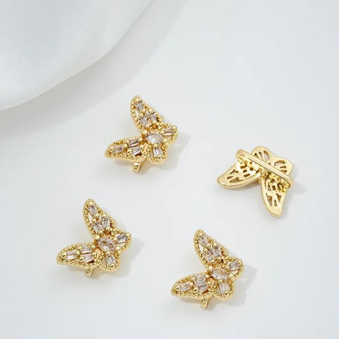 Zircon Inlaid Butterfly Bee Bowknot Spacer Bead Three Rows Two Rows