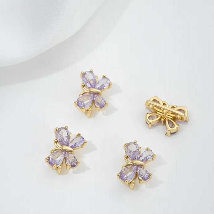 Zircon Inlaid Butterfly Bee Bowknot Spacer Bead Three Rows Two Rows