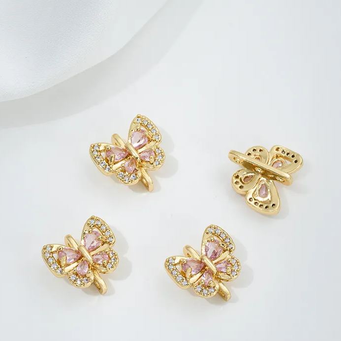 Zircon Inlaid Butterfly Bee Bowknot Spacer Bead Three Rows Two Rows