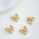#13 Pink zircon-Butterfly-Three rows-13*12.5mm