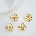 #13 White zircon-Butterfly-Three rows-13*12.5mm