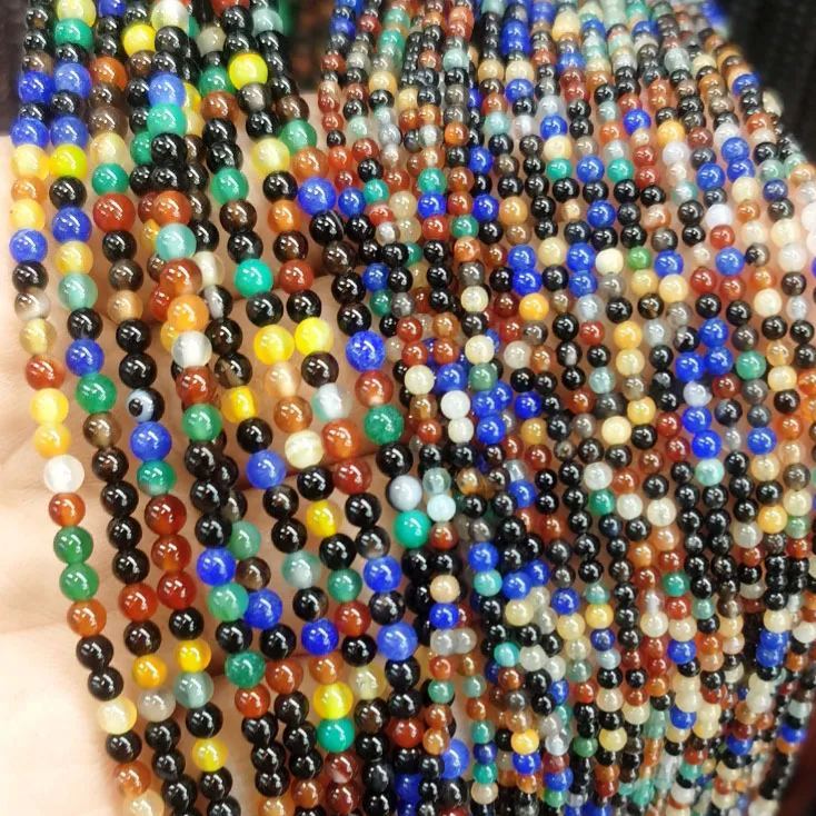 2mm 3mm Mini Natural Gemstone Round Beads Strand