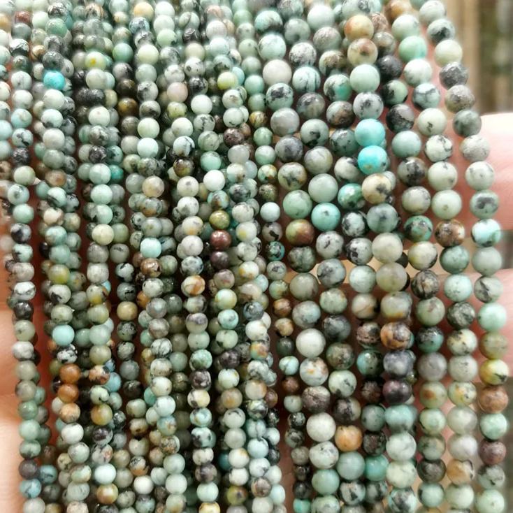 2mm 3mm Mini Natural Gemstone Round Beads Strand