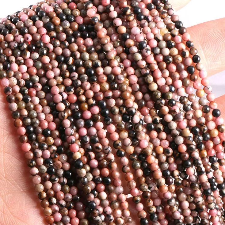 2mm 3mm Mini Natural Gemstone Round Beads Strand