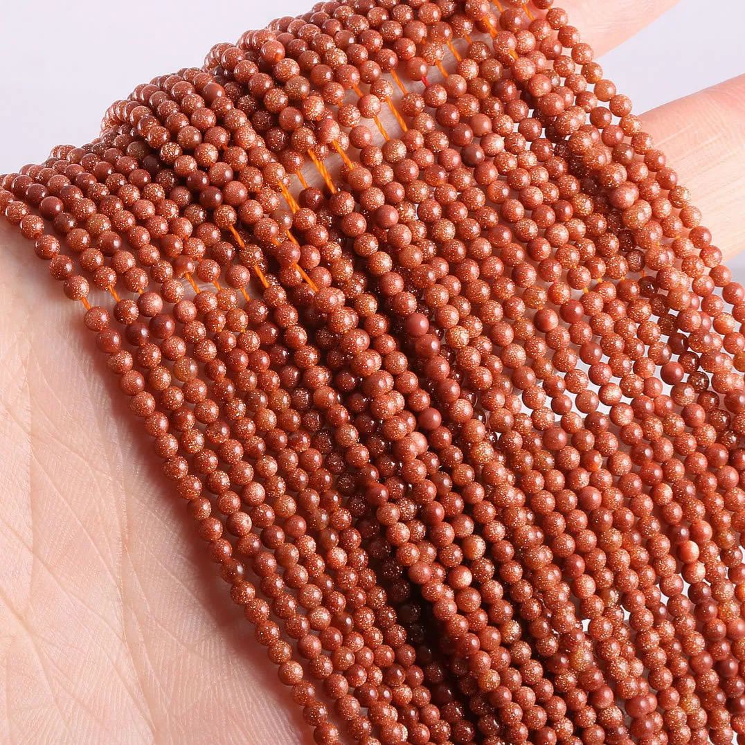 2mm 3mm Mini Natural Gemstone Round Beads Strand