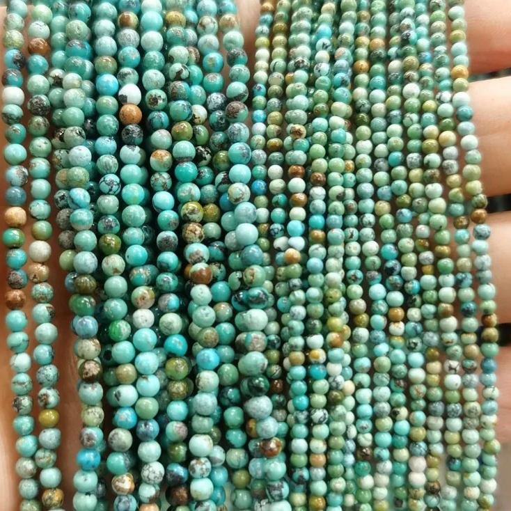 2mm 3mm Mini Natural Gemstone Round Beads Strand
