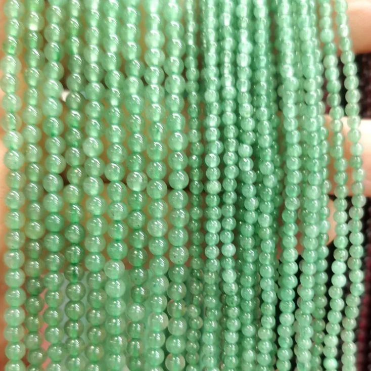2mm 3mm Mini Natural Gemstone Round Beads Strand