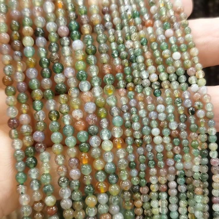 2mm 3mm Mini Natural Gemstone Round Beads Strand