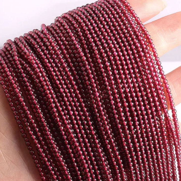 2mm 3mm Mini Natural Gemstone Round Beads Strand