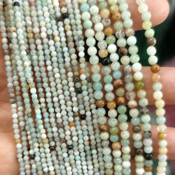 2mm 3mm Mini Natural Gemstone Round Beads Strand