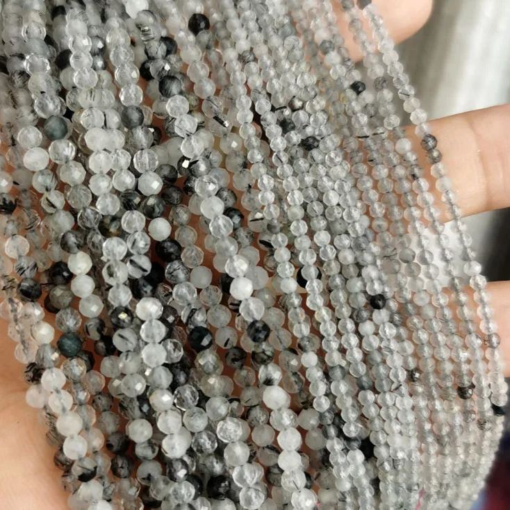 Natural Gemstone 2mm 3mm 4mm Faced Beads Strand