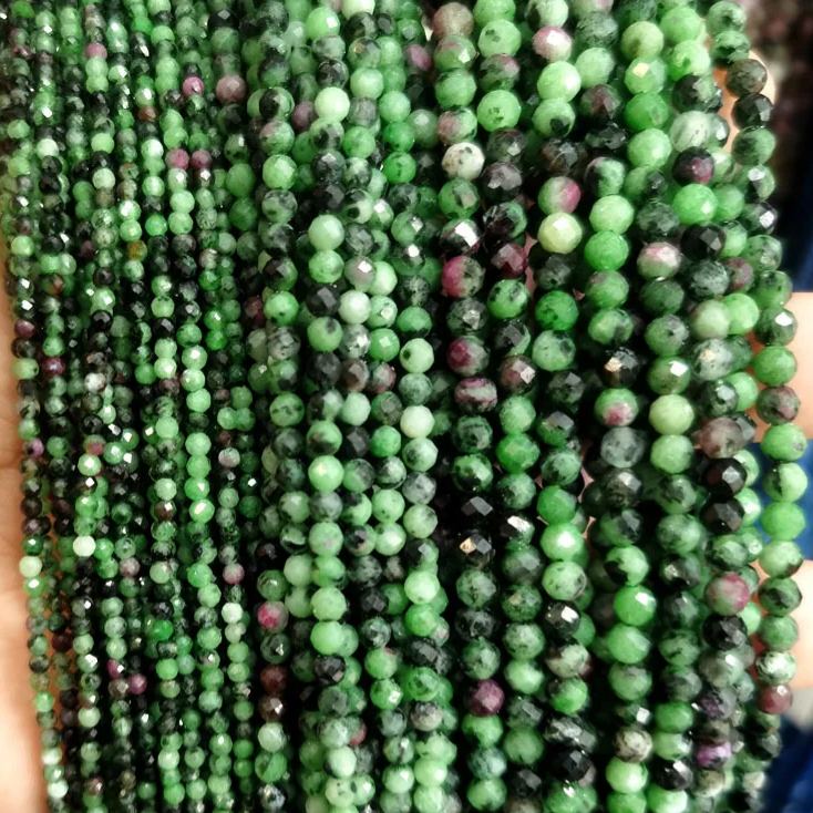 Natural Gemstone 2mm 3mm 4mm Faced Beads Strand