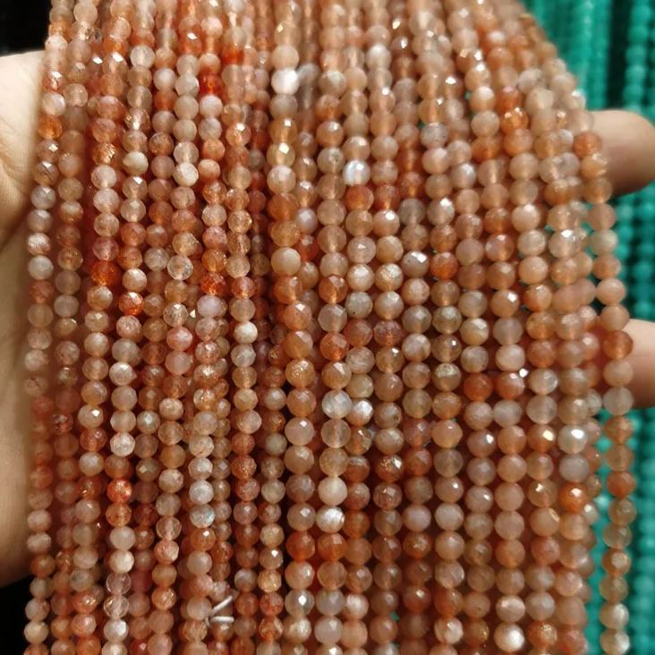 Natural Gemstone 2mm 3mm 4mm Faced Beads Strand
