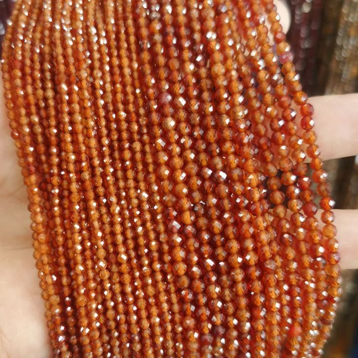 Natural Gemstone 2mm 3mm 4mm Faced Beads Strand