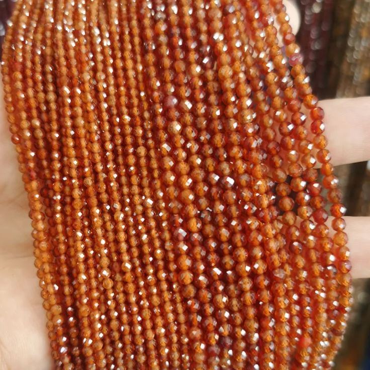 Natural Gemstone 2mm 3mm 4mm Faced Beads Strand