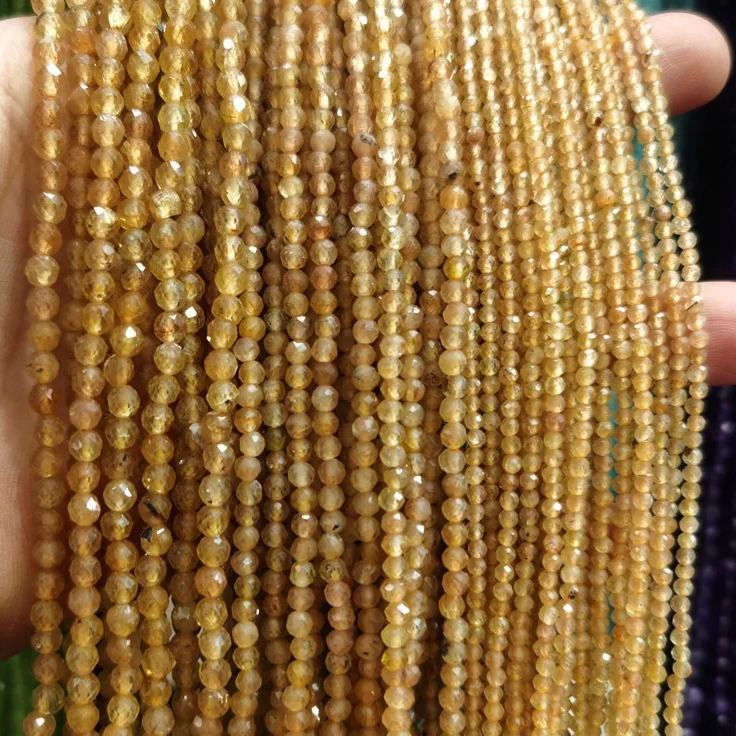 Natural Gemstone 2mm 3mm 4mm Faced Beads Strand