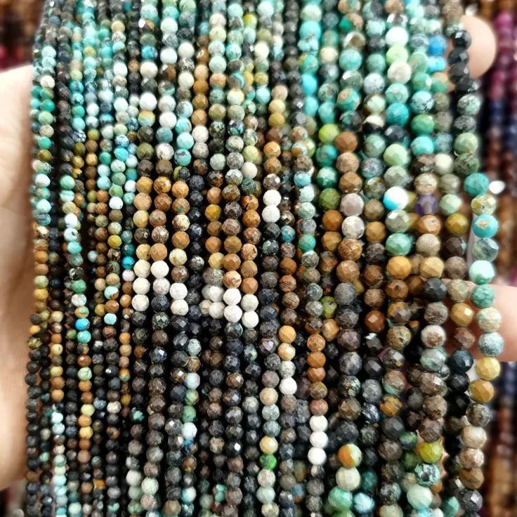 Natural Gemstone 2mm 3mm 4mm Faced Beads Strand