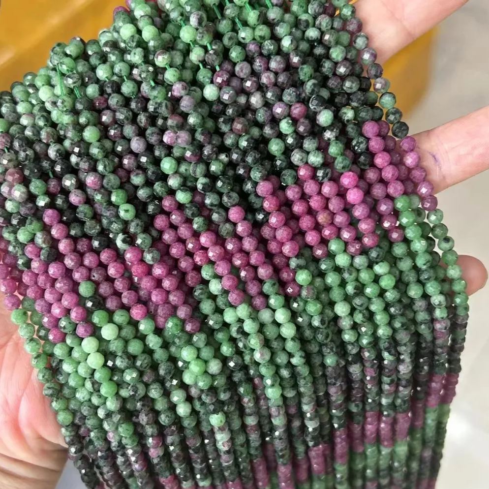 Natural Gemstone 2mm 3mm 4mm Faced Beads Strand