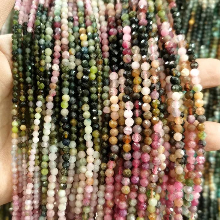 Natural Gemstone 2mm 3mm 4mm Faced Beads Strand