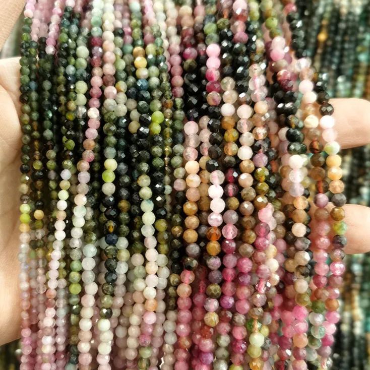 Natural Gemstone 2mm 3mm 4mm Faced Beads Strand
