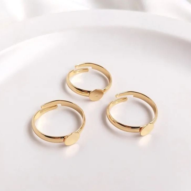 14k Gold Plated Open Ring Accessory for Ring DIY 