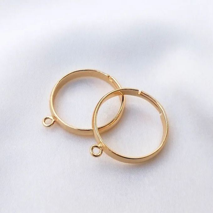 14k Gold Plated Open Ring Accessory for Ring DIY 