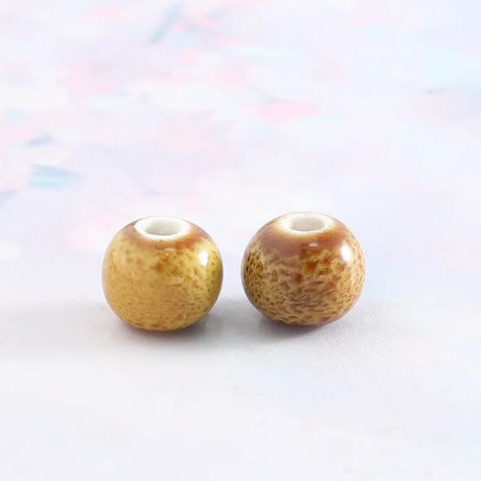 Handmade 8mm Color Glaze Ceramic Beads 100pcs